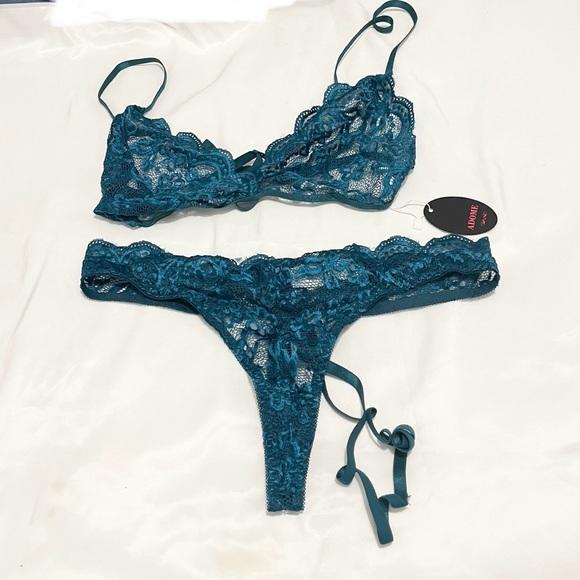 Sz XL Acidlove  Womens Lingerie 2 Piece Lace Babydoll Sexy V Neck Bra and Panty - Picture 4 of 6